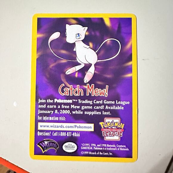 Vintage Pokemon Card Catch Mew Promo Card - Picture 5 of 5